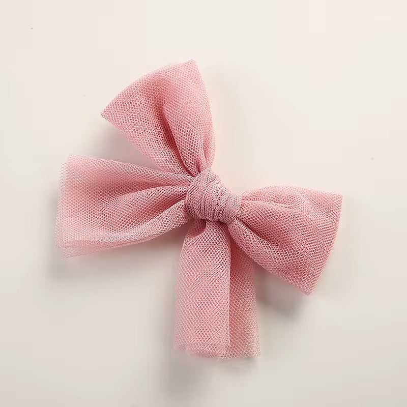 Lola tulle bow - blush