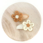 Honey & Cinnamon Blooms - baby nonslip clip duo