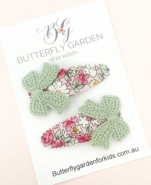 Hazel fabric snap clip duo