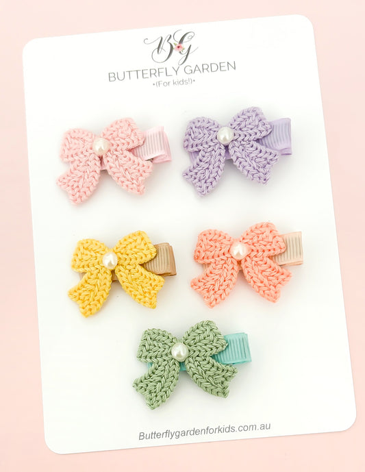 Evelyn Bows fringe clip set