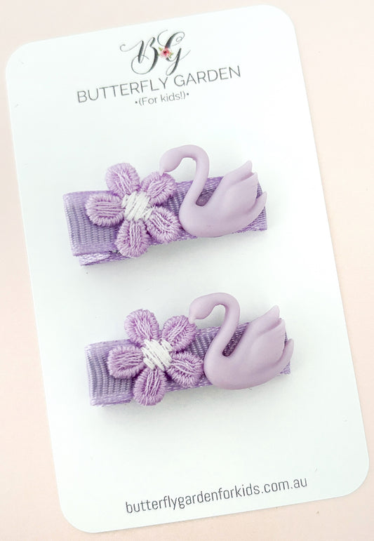 Delicate Swan Fringe Clips