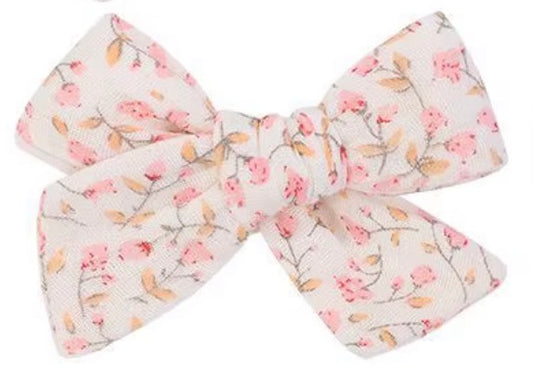 New! Pink Posy classic bow hair clip