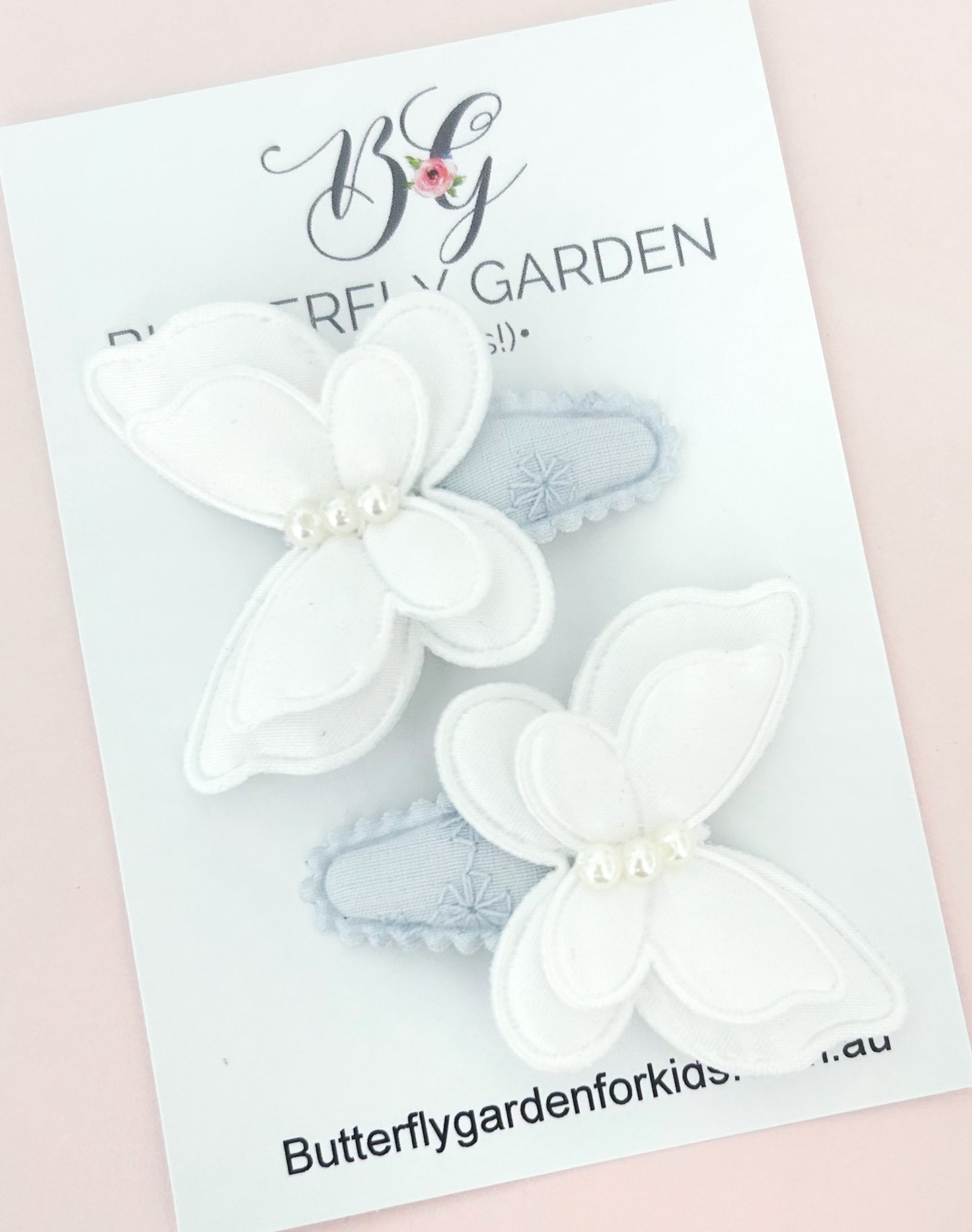 Maeve White baby nonslip clip duo - 2 colours options!