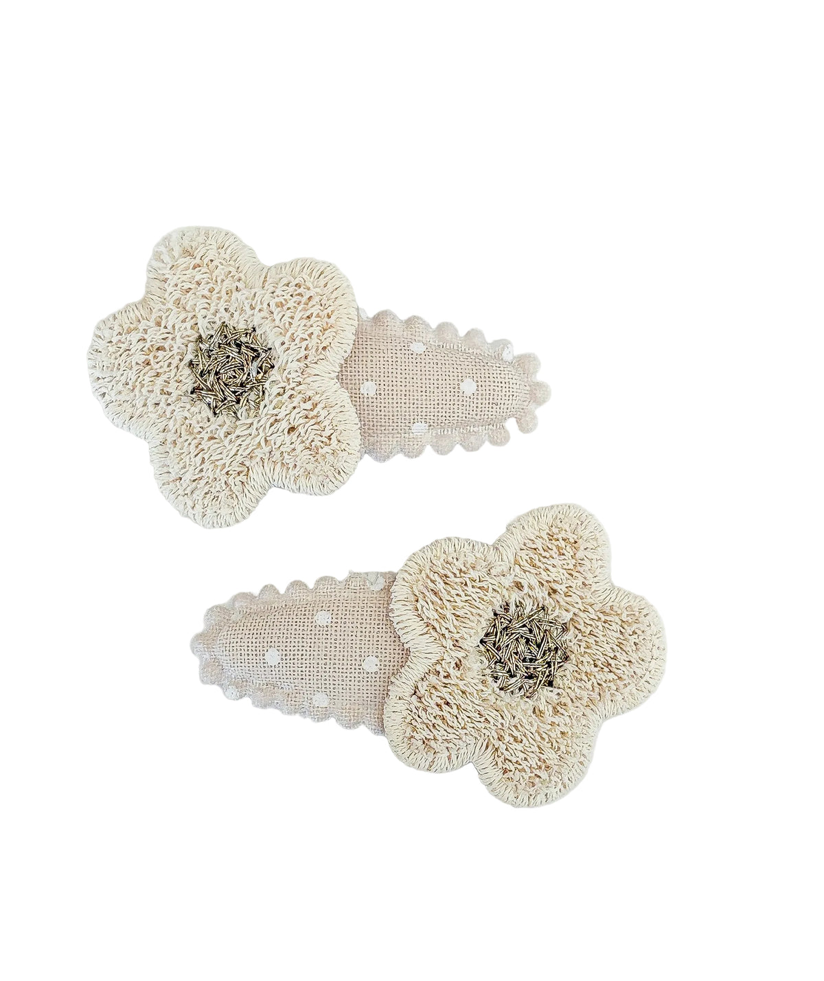 Neutral Blooms baby nonslip clip pair- Ivory