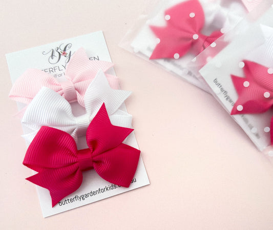 Pink Party trio of Mini Grace Bows