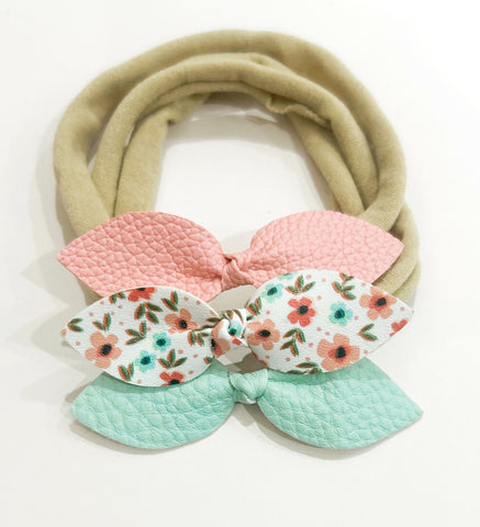 My First Headband - Willow petite knot bow trio