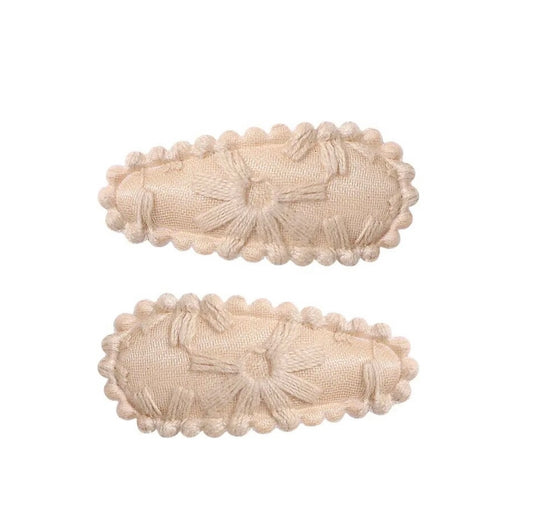 Latte Embroidery Mini Cotton Snaps
