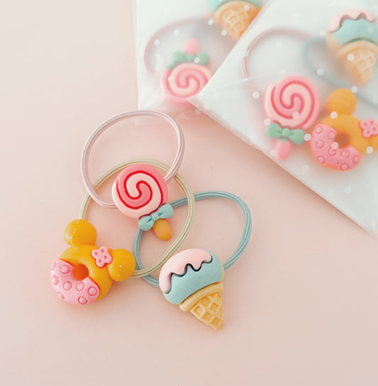 Summer Treats medium hair ties - Candy or Fruits sets