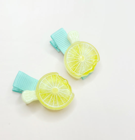 Lemon Sherbet Popsicle fringe hair clips