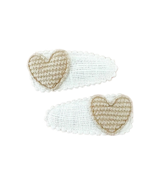Petite Hearts Mini Cotton Snaps- Neutrals