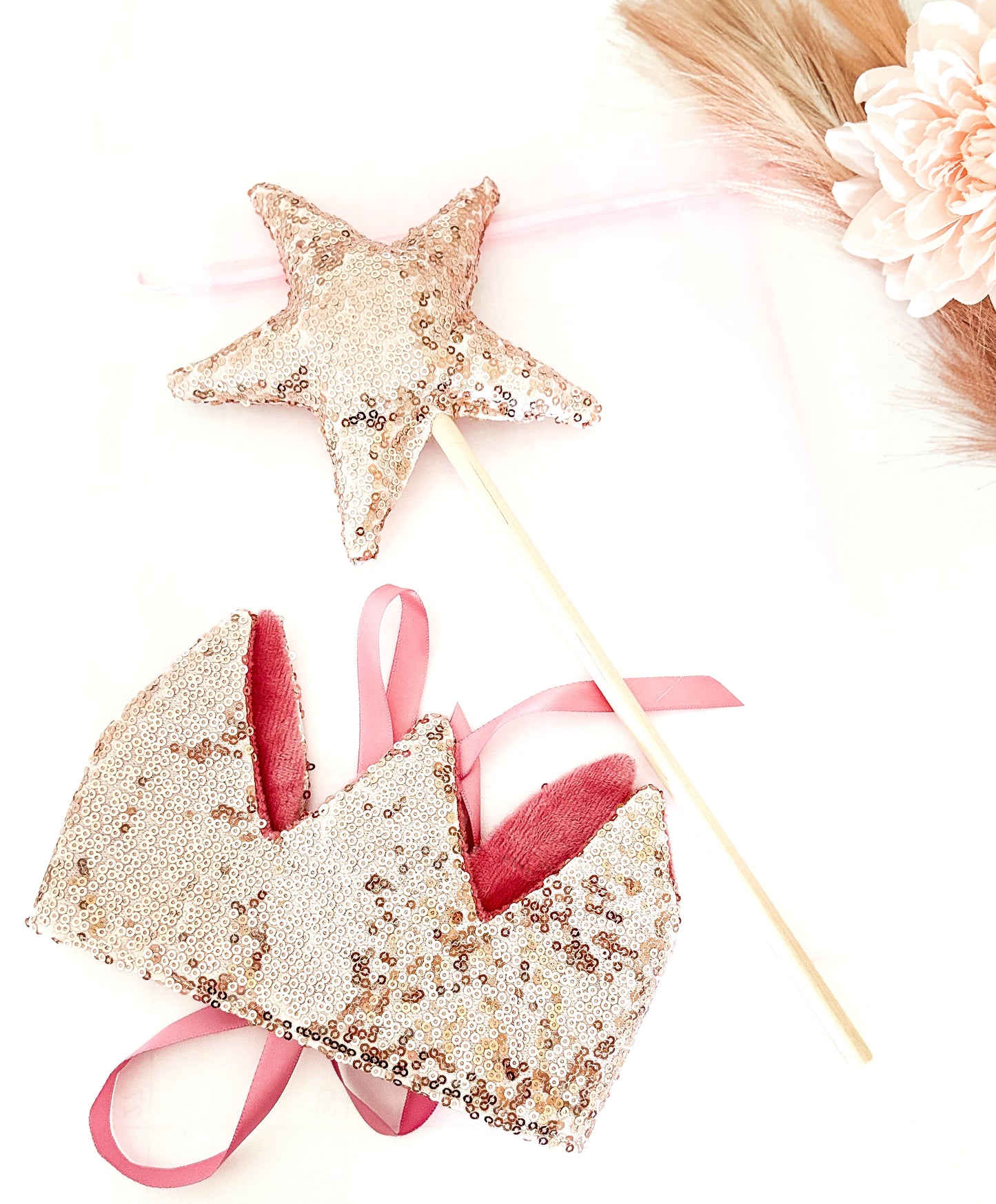 Sugar Plum Fairy sequin Star Wand & Reversible Crown set.