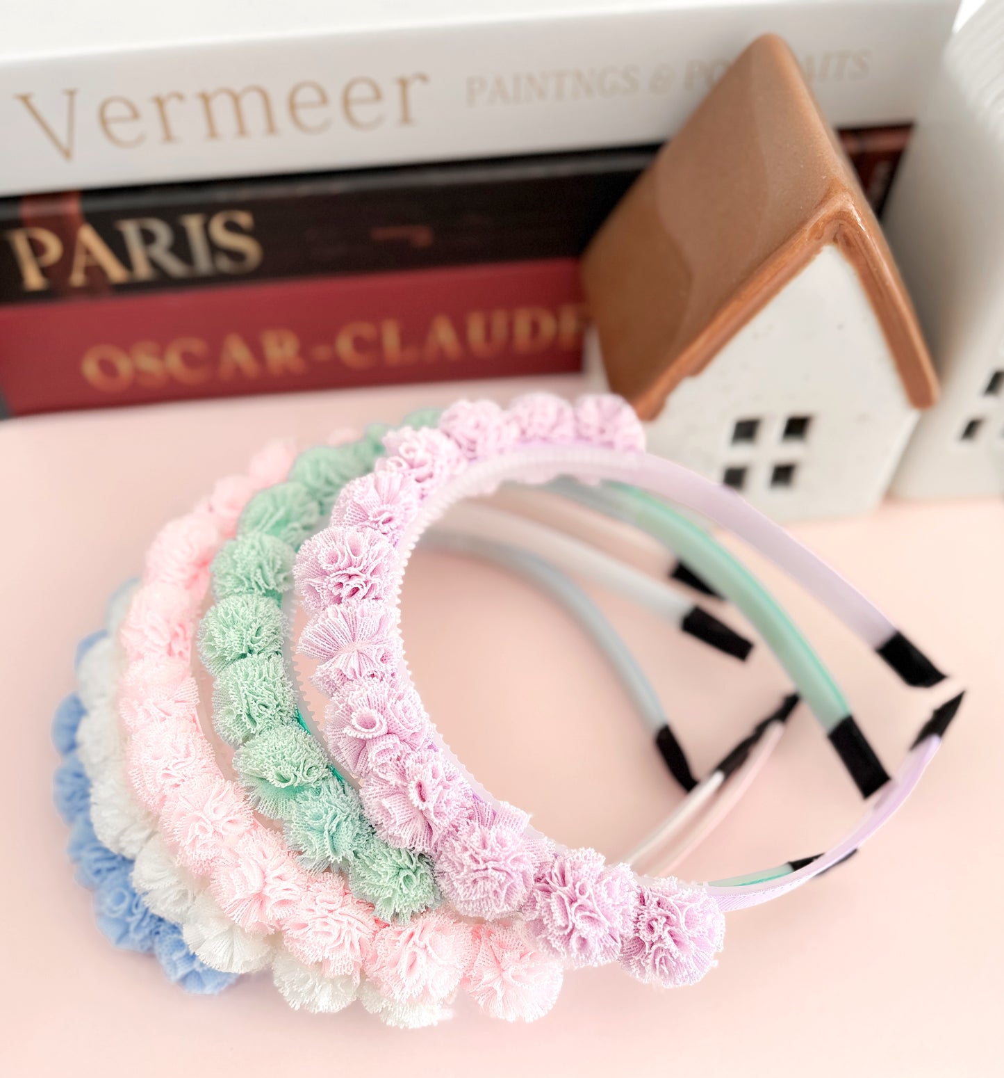 Pastel PomPom solid headbands - 5 colours