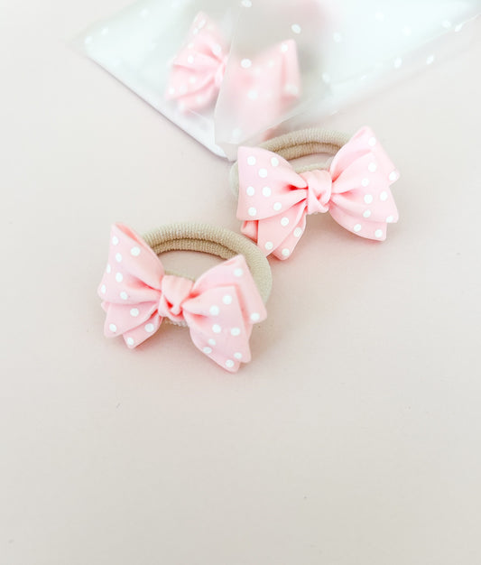 Petite Hair Ties- Dotty Bows