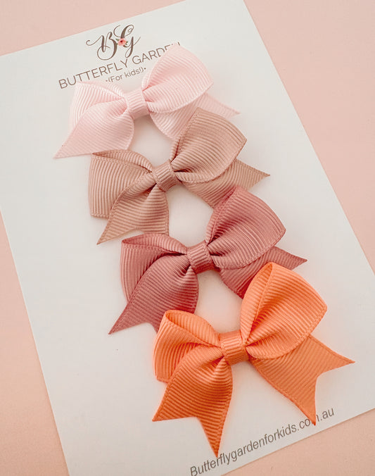 Papaya set of 4 bows