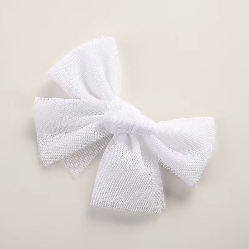 Lola tulle bow - White