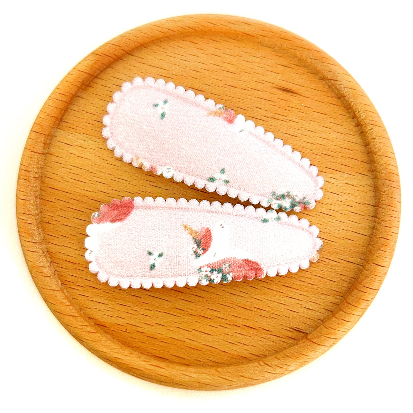 Fairytale fabric snap clip duo