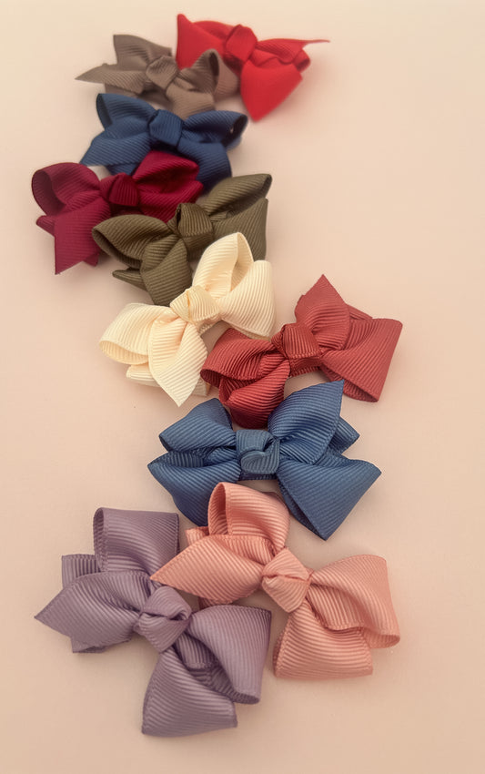 Eden Mini Bow hair clips - 13 colours to choose from