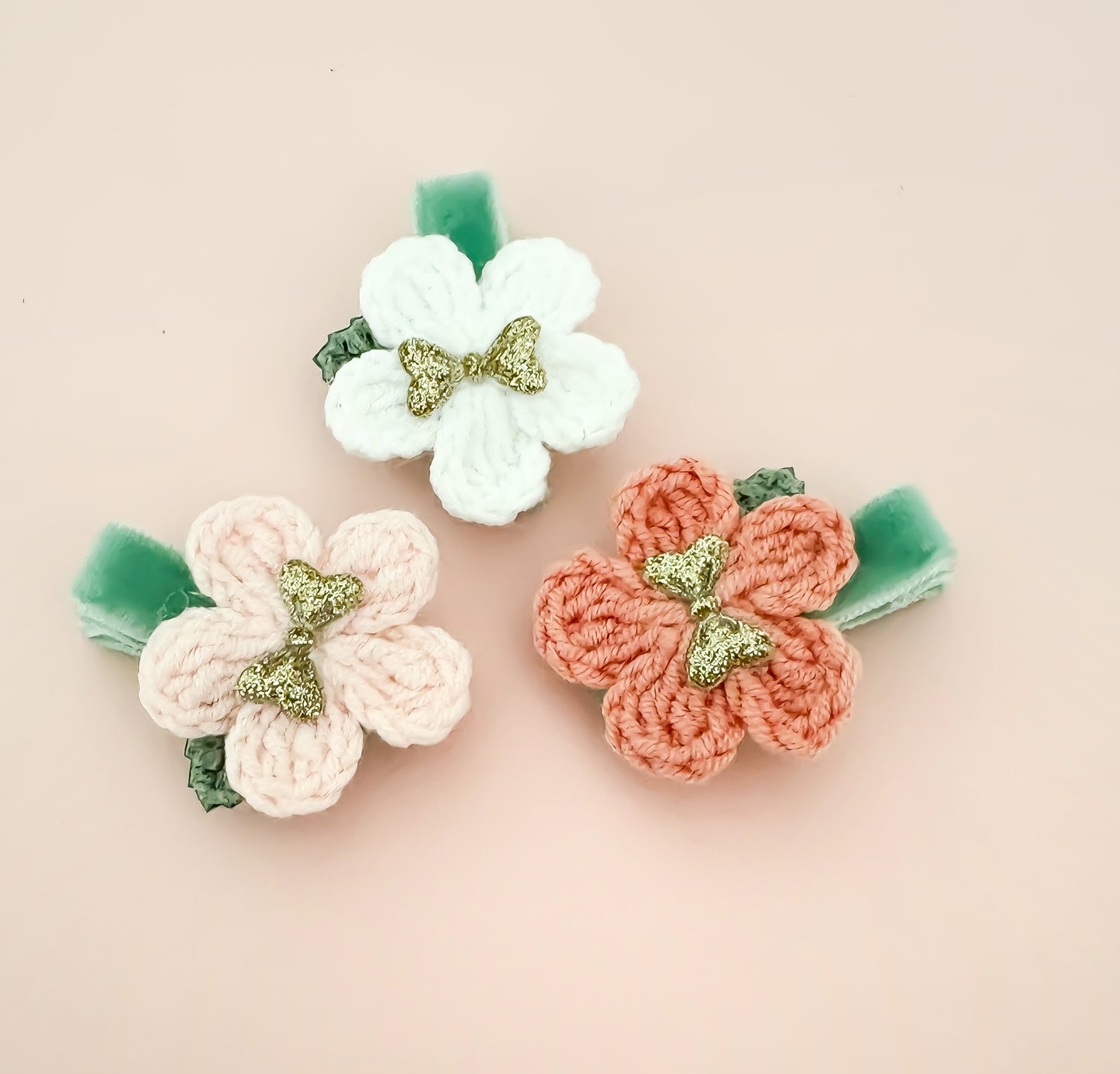 Ophelia trio of Crochet fringe clips