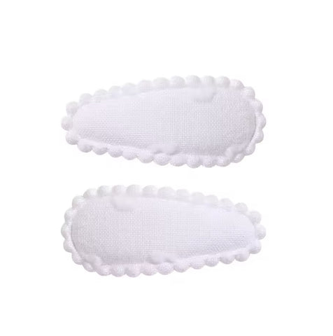 White Pompom Mini Cotton Snaps