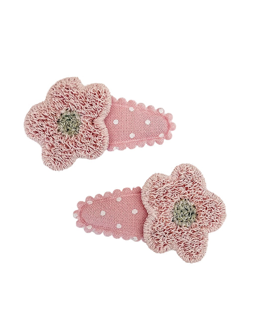 Neutral Blooms baby nonslip clip pair- Berry