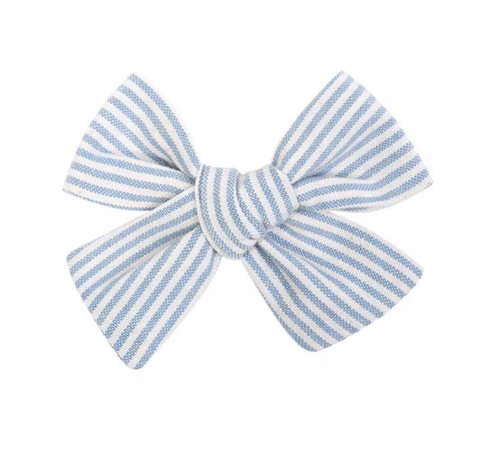 Cozy Pinstripe bow hair clip