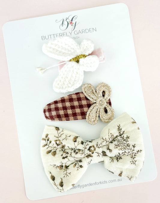 Willow Luxe trio of hair clips