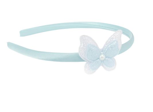 Skye Blue Butterfly solid headband