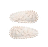 Ivory Embroidered Mini Cotton Snaps