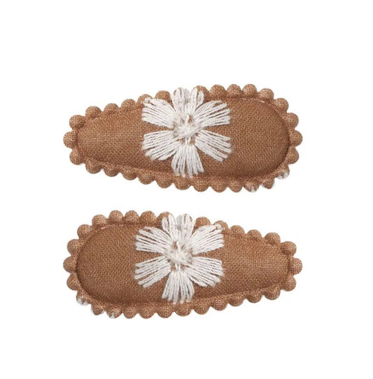 Chocolate Embroidered Mini Cotton Snaps