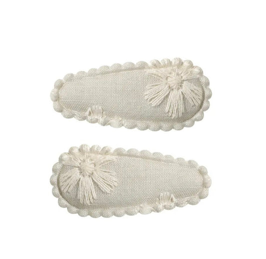 Pistachio Embroidered Mini Cotton Snaps