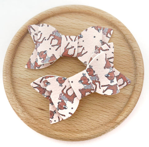 Mini Deer baby bow nonslip clip duo