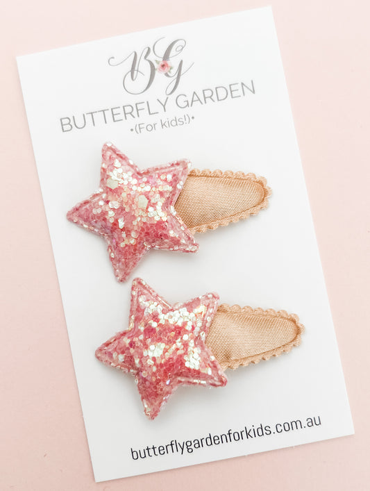 Pink Sparkle baby nonslip clips