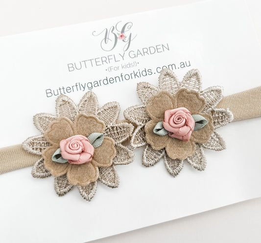 Amity Vintage Blooms headband - Pink