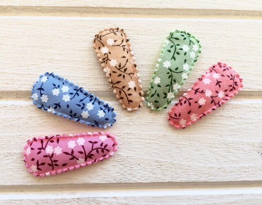 Petite floral baby non-slip hair clips- 5 colours to choose from!