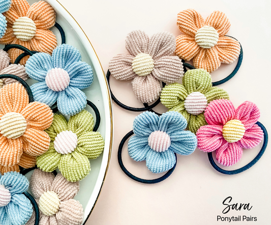 Sara ponytail pair hair ties