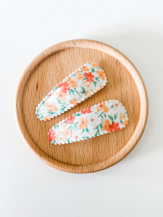 Poppy - Fabric Snap clip duo