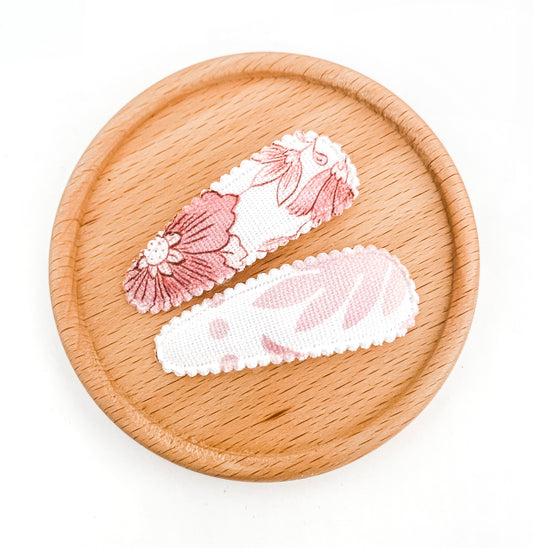 Blush Natives fabric snap clip duo