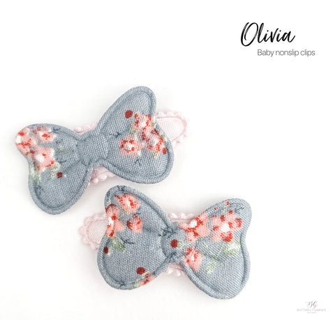 Olivia baby nonslip clip pair - florals
