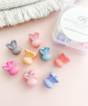 Mini Box of claw clips- Pastel Bunnies ( 8 clips )