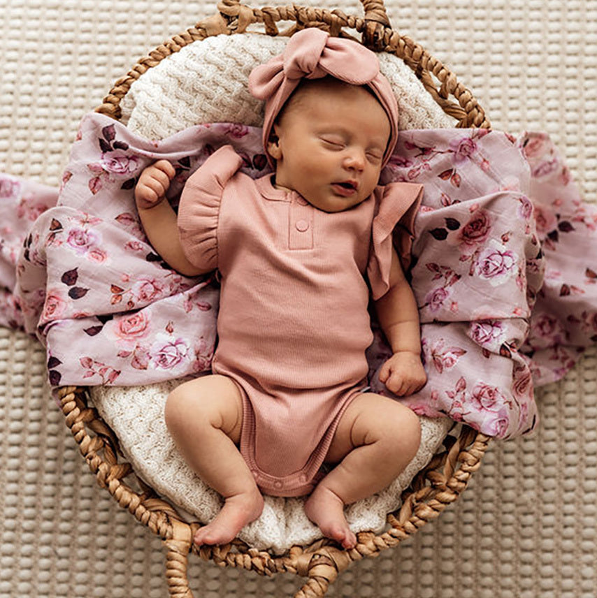 Rose Pink Short Sleeve Bodysuit