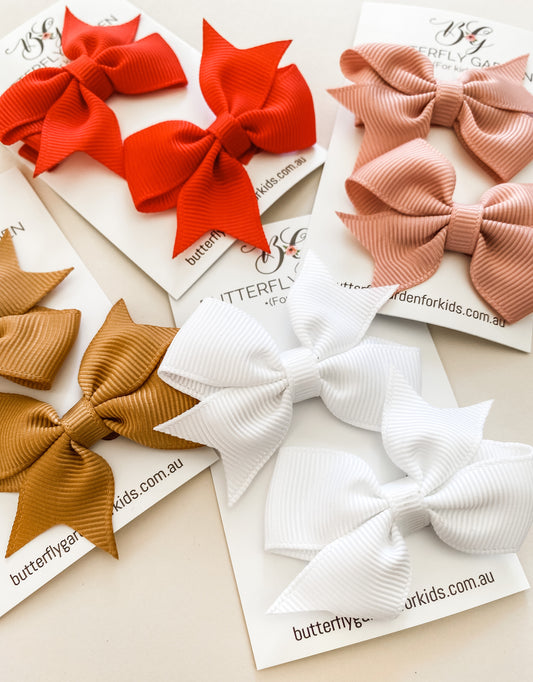 Mini Grace Duo Bow Clips - Limited edition 8 colours