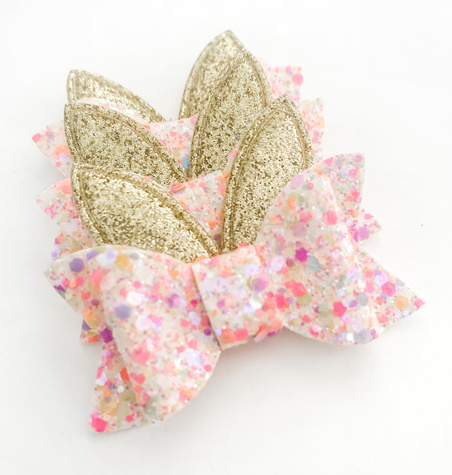 Glitter Bunny- Baby or Girls sized nonslip clip