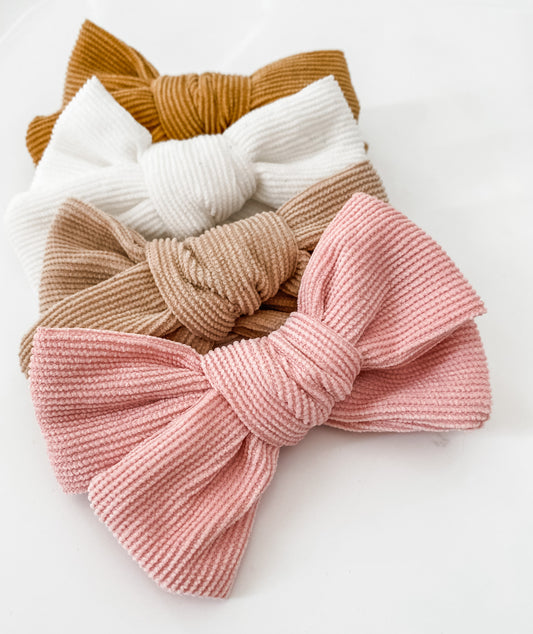 Audrey corduroy bows- 8 gorgeous colours!
