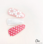 Cleo baby nonslip clip trio- pinks