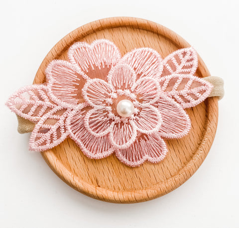 Vintage Blooms headband - Pink I