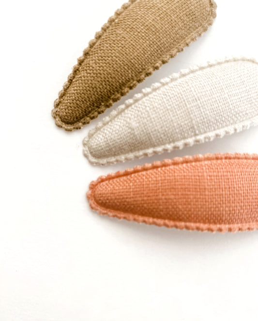 Isla fabric snap clip trio