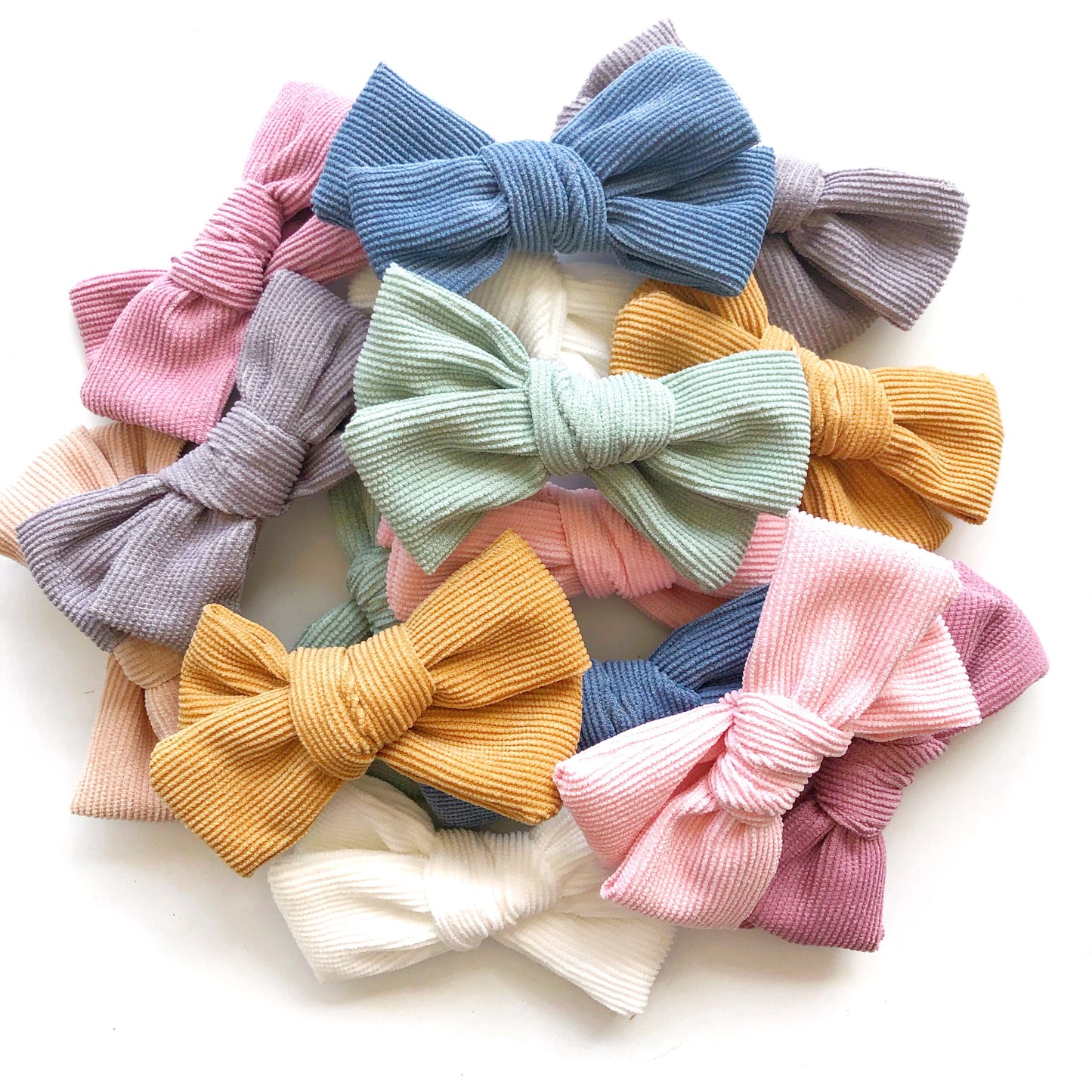 Audrey corduroy bows- 8 gorgeous colours!